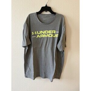 Under Armour Shirt Men's XL Gray T-Shirt Short Sleeve Run Heat Gear Loose Fit